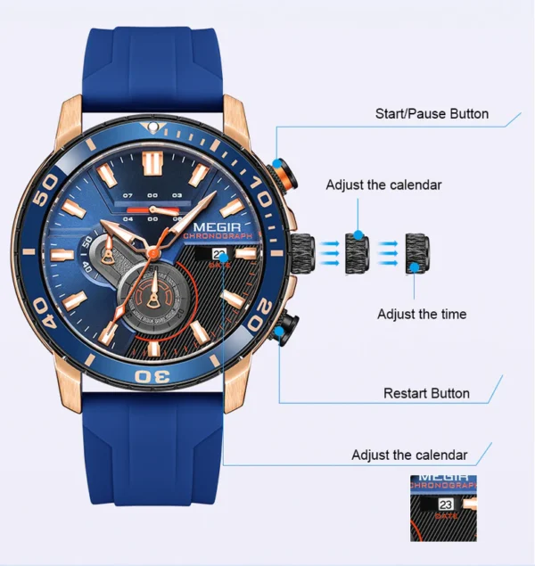 Multi-function Chronograph Sports Men's Watches - Image 9