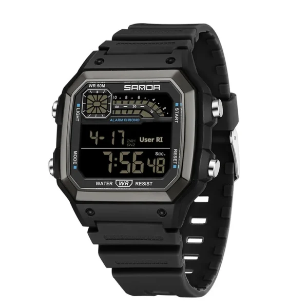 Mens Sports Electronic Watch - Luminous Waterproof Thin Square